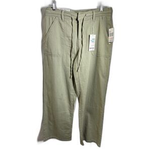 Kensie Jeans Easy Breezy Twill Pants Women 2/26 Sage Green High Rise Wide Leg